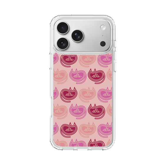 スリムプロテクションケース［ ELLE - Cat Pattern - ピンク ］