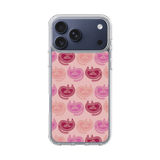 スリムプロテクションケース［ ELLE - Cat Pattern - ピンク ］