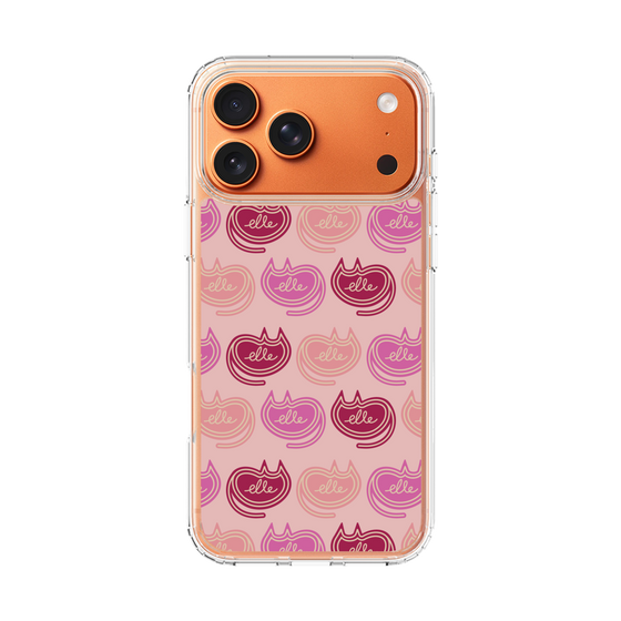 スリムプロテクションケース［ ELLE - Cat Pattern - ピンク ］