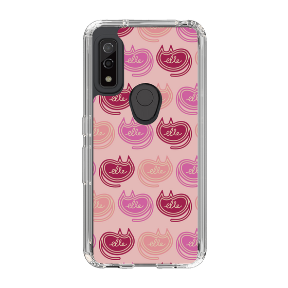 スリムプロテクションケース［ ELLE - Cat Pattern - ピンク ］