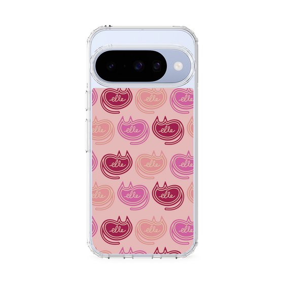 スリムプロテクションケース［ ELLE - Cat Pattern - ピンク ］