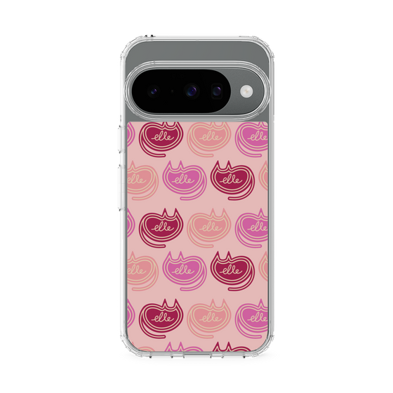 スリムプロテクションケース［ ELLE - Cat Pattern - ピンク ］