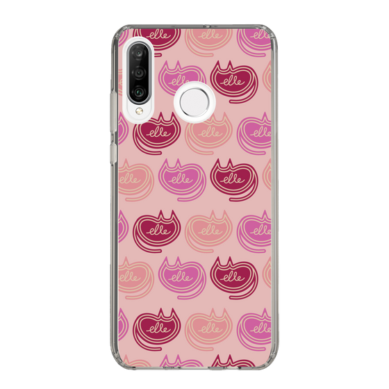スリムプロテクションケース［ ELLE - Cat Pattern - ピンク ］