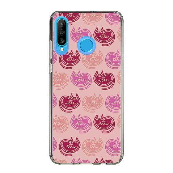 スリムプロテクションケース［ ELLE - Cat Pattern - ピンク ］
