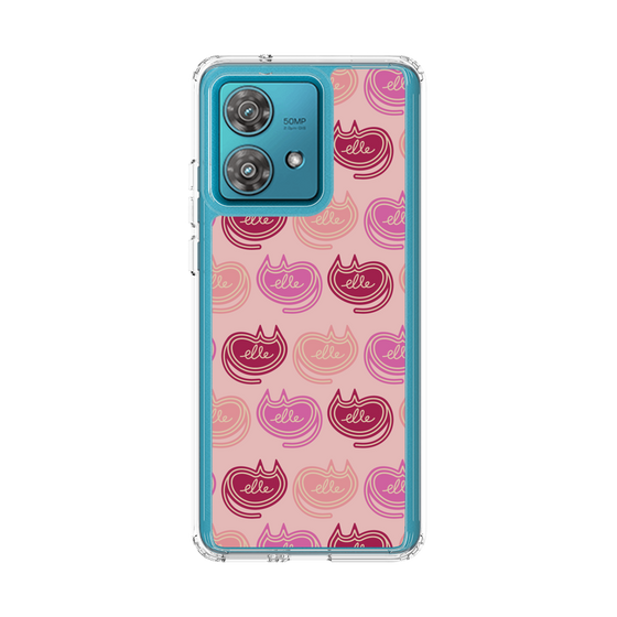 スリムプロテクションケース［ ELLE - Cat Pattern - ピンク ］