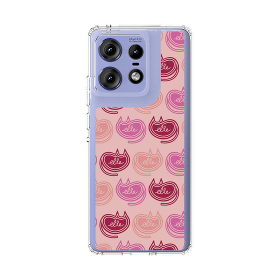 スリムプロテクションケース［ ELLE - Cat Pattern - ピンク ］