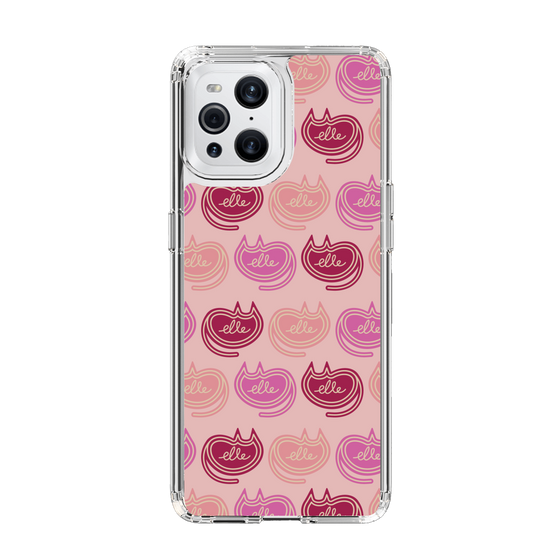 スリムプロテクションケース［ ELLE - Cat Pattern - ピンク ］