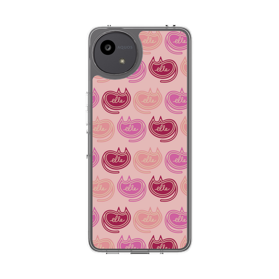 スリムプロテクションケース［ ELLE - Cat Pattern - ピンク ］