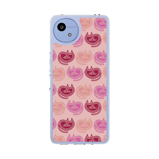 スリムプロテクションケース［ ELLE - Cat Pattern - ピンク ］