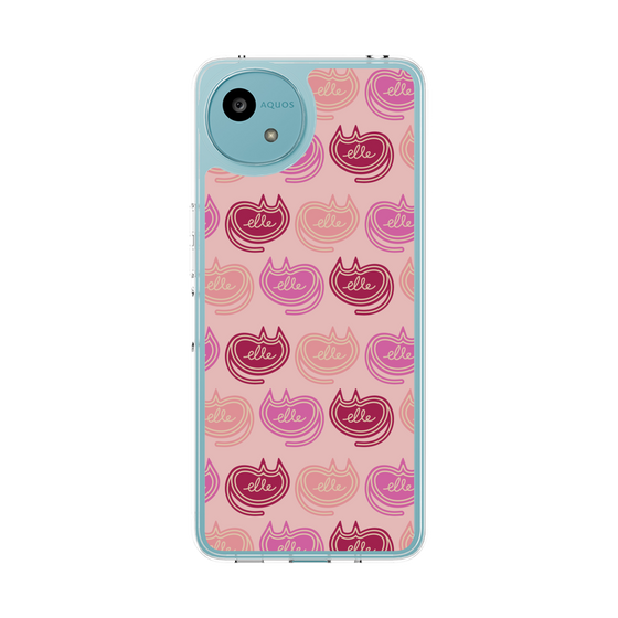 スリムプロテクションケース［ ELLE - Cat Pattern - ピンク ］