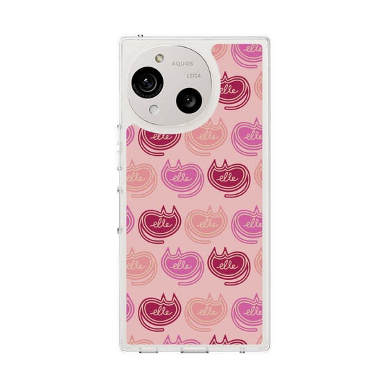 スリムプロテクションケース［ ELLE - Cat Pattern - ピンク ］