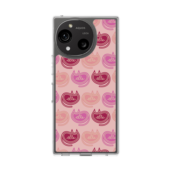 スリムプロテクションケース［ ELLE - Cat Pattern - ピンク ］