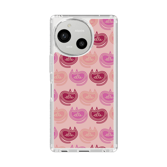 スリムプロテクションケース［ ELLE - Cat Pattern - ピンク ］