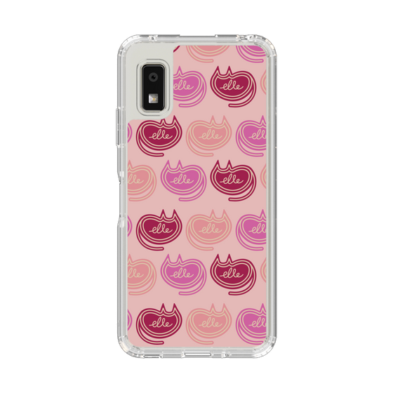 スリムプロテクションケース［ ELLE - Cat Pattern - ピンク ］