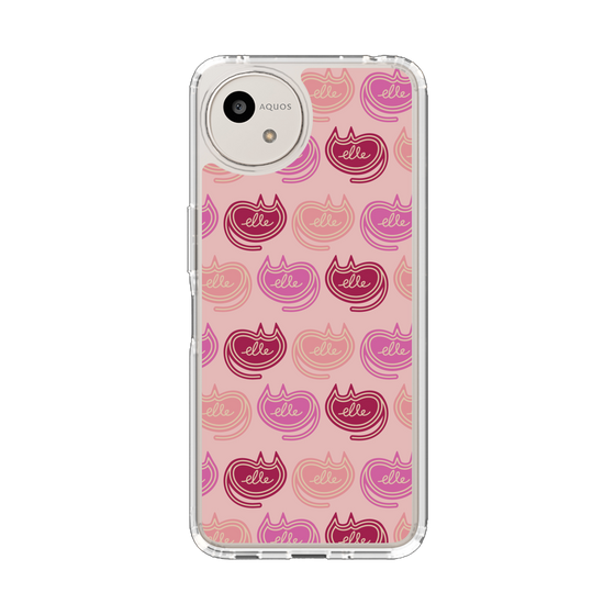 スリムプロテクションケース［ ELLE - Cat Pattern - ピンク ］