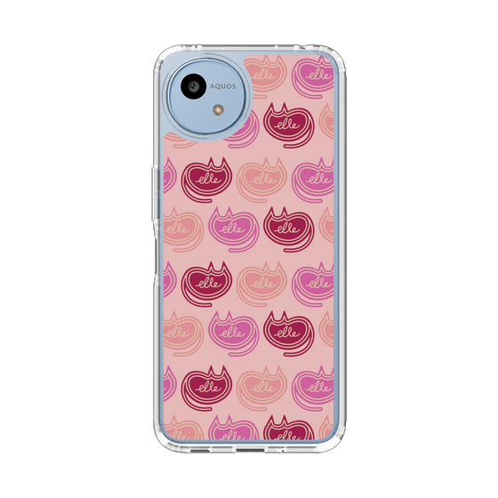 スリムプロテクションケース［ ELLE - Cat Pattern - ピンク ］