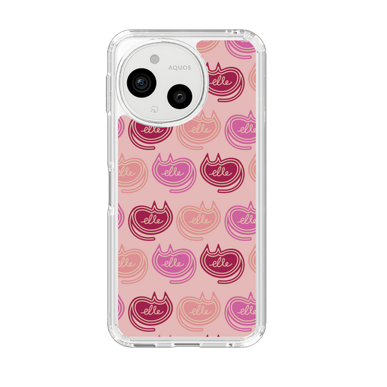 スリムプロテクションケース［ ELLE - Cat Pattern - ピンク ］