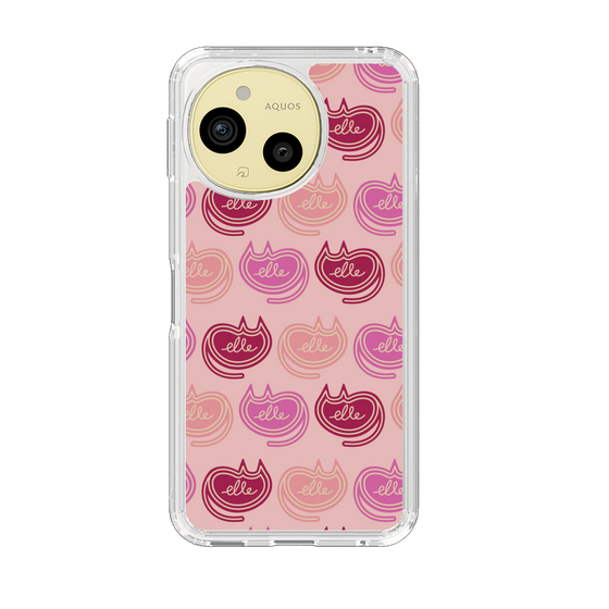 スリムプロテクションケース［ ELLE - Cat Pattern - ピンク ］