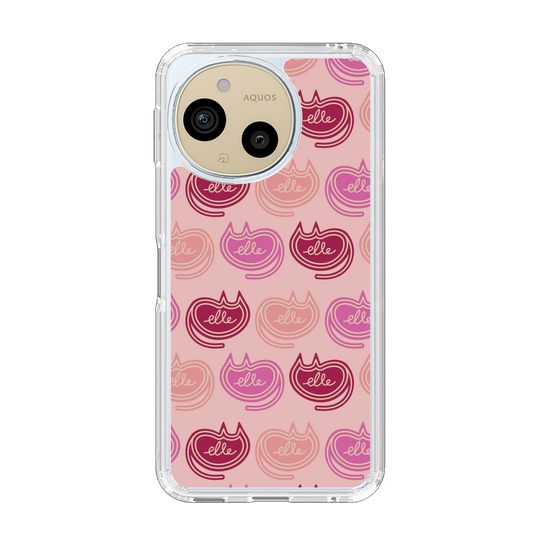 スリムプロテクションケース［ ELLE - Cat Pattern - ピンク ］