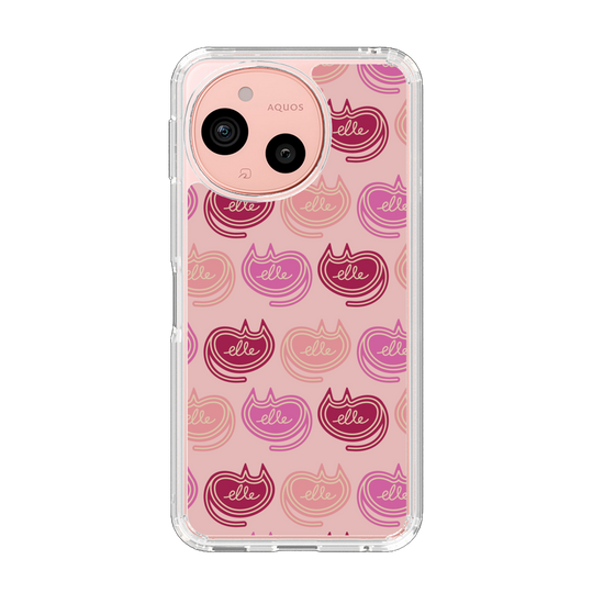 スリムプロテクションケース［ ELLE - Cat Pattern - ピンク ］