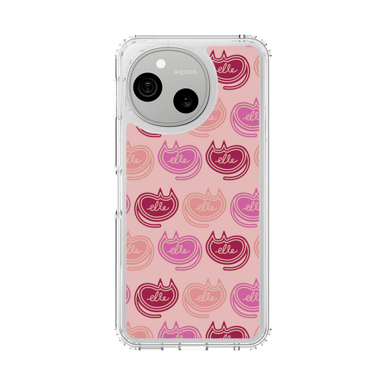 スリムプロテクションケース［ ELLE - Cat Pattern - ピンク ］