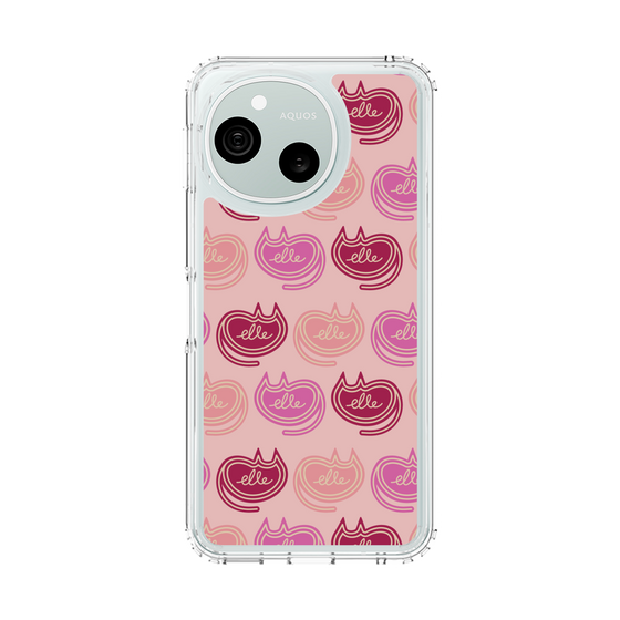 スリムプロテクションケース［ ELLE - Cat Pattern - ピンク ］