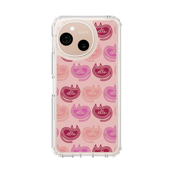 スリムプロテクションケース［ ELLE - Cat Pattern - ピンク ］