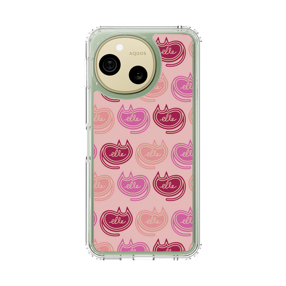 スリムプロテクションケース［ ELLE - Cat Pattern - ピンク ］