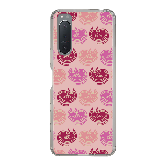 スリムプロテクションケース［ ELLE - Cat Pattern - ピンク ］