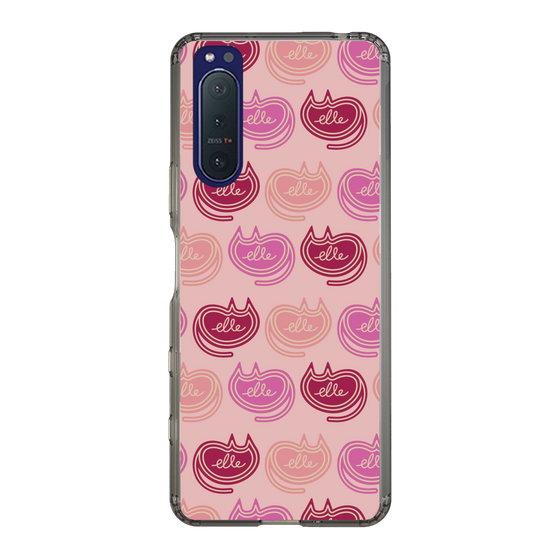 スリムプロテクションケース［ ELLE - Cat Pattern - ピンク ］