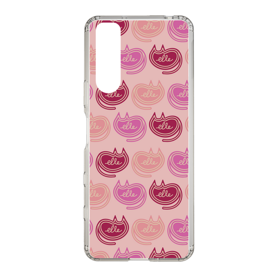 スリムプロテクションケース［ ELLE - Cat Pattern - ピンク ］