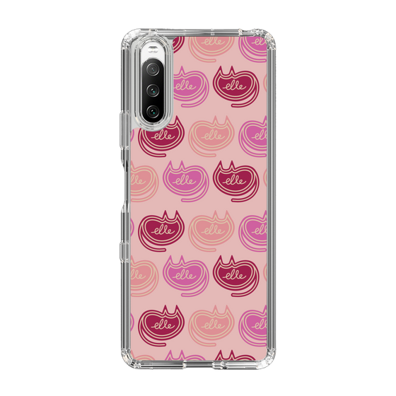 スリムプロテクションケース［ ELLE - Cat Pattern - ピンク ］