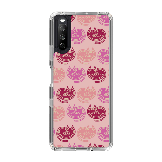スリムプロテクションケース［ ELLE - Cat Pattern - ピンク ］