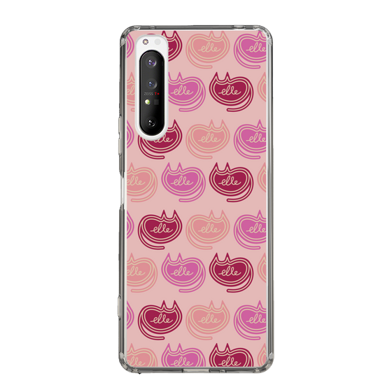 スリムプロテクションケース［ ELLE - Cat Pattern - ピンク ］