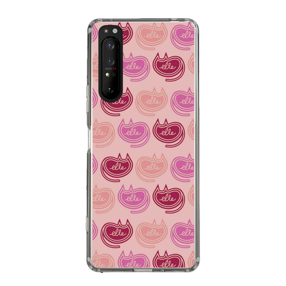 スリムプロテクションケース［ ELLE - Cat Pattern - ピンク ］