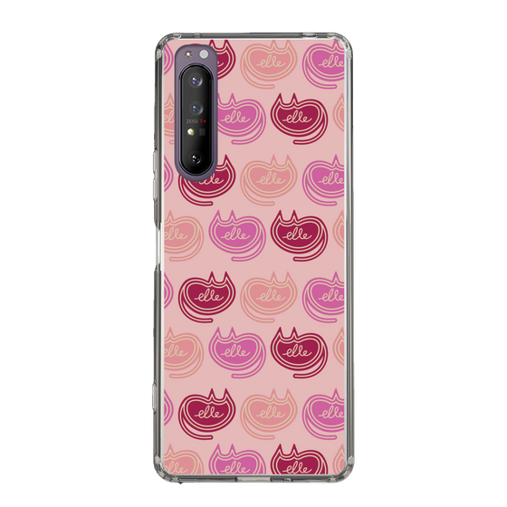 スリムプロテクションケース［ ELLE - Cat Pattern - ピンク ］