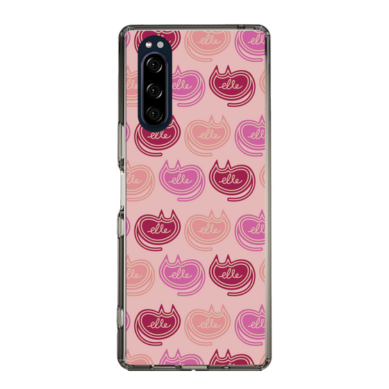 スリムプロテクションケース［ ELLE - Cat Pattern - ピンク ］
