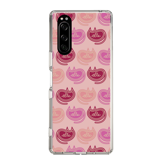 スリムプロテクションケース［ ELLE - Cat Pattern - ピンク ］