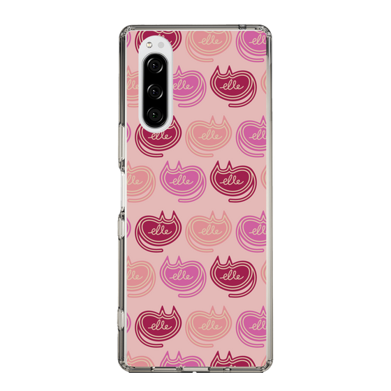 スリムプロテクションケース［ ELLE - Cat Pattern - ピンク ］