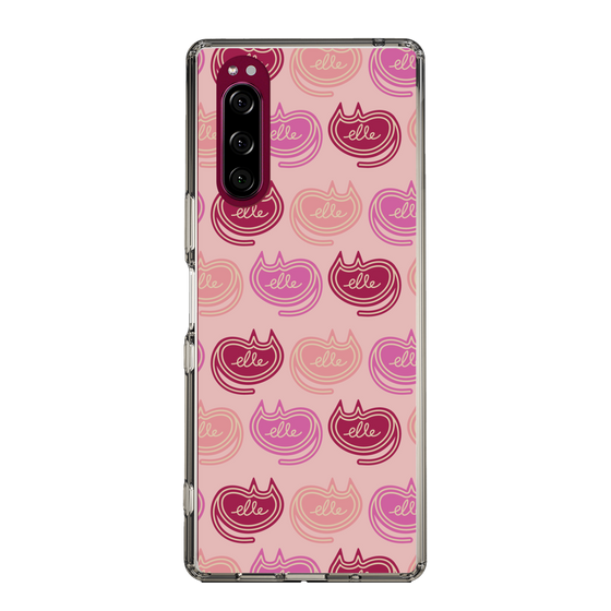 スリムプロテクションケース［ ELLE - Cat Pattern - ピンク ］