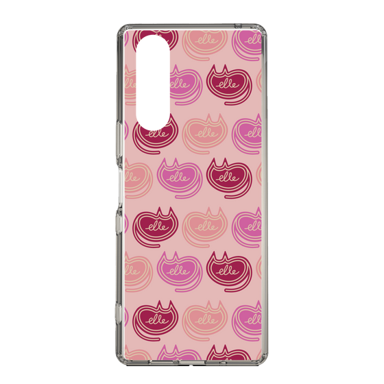 スリムプロテクションケース［ ELLE - Cat Pattern - ピンク ］