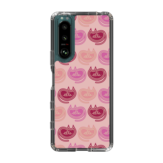 スリムプロテクションケース［ ELLE - Cat Pattern - ピンク ］
