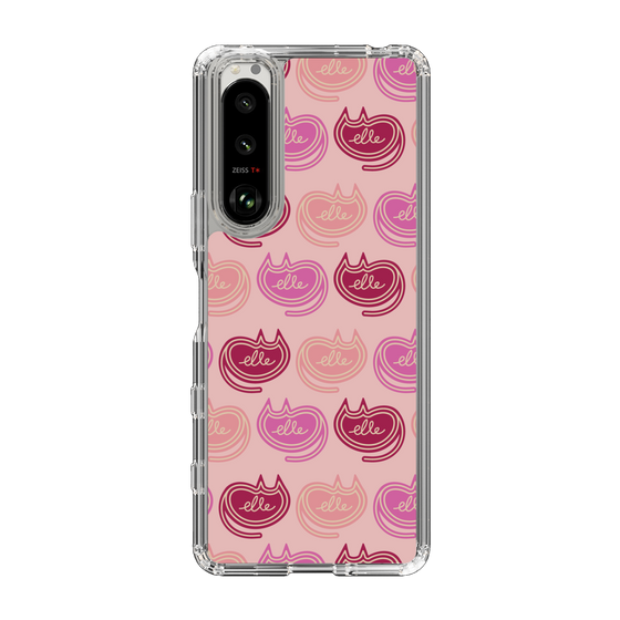 スリムプロテクションケース［ ELLE - Cat Pattern - ピンク ］