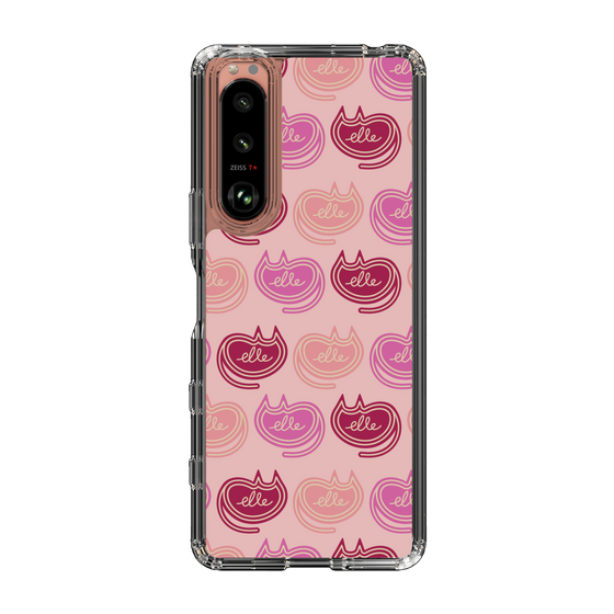 スリムプロテクションケース［ ELLE - Cat Pattern - ピンク ］