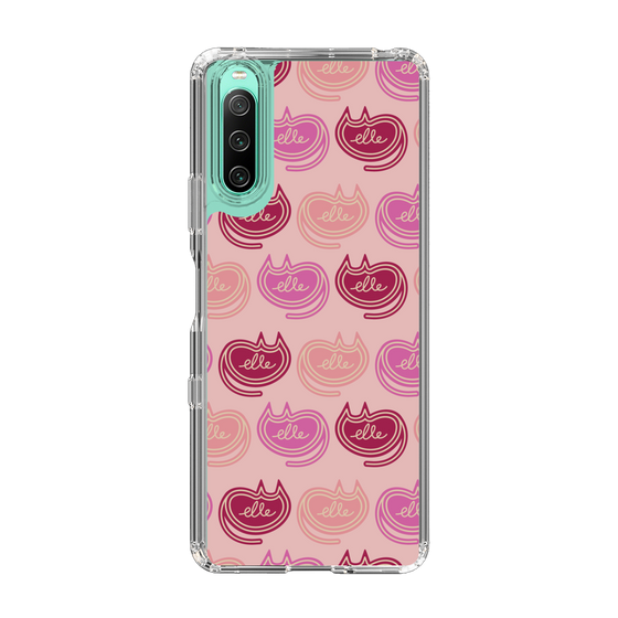 スリムプロテクションケース［ ELLE - Cat Pattern - ピンク ］