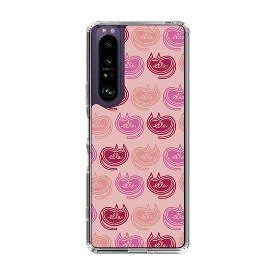 スリムプロテクションケース［ ELLE - Cat Pattern - ピンク ］