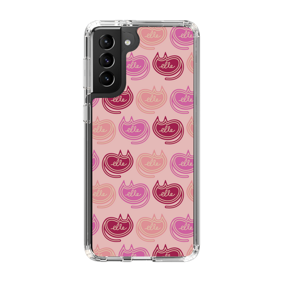 スリムプロテクションケース［ ELLE - Cat Pattern - ピンク ］