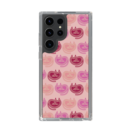 スリムプロテクションケース［ ELLE - Cat Pattern - ピンク ］