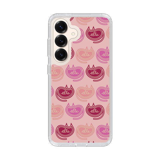 スリムプロテクションケース［ ELLE - Cat Pattern - ピンク ］