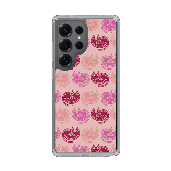 スリムプロテクションケース［ ELLE - Cat Pattern - ピンク ］